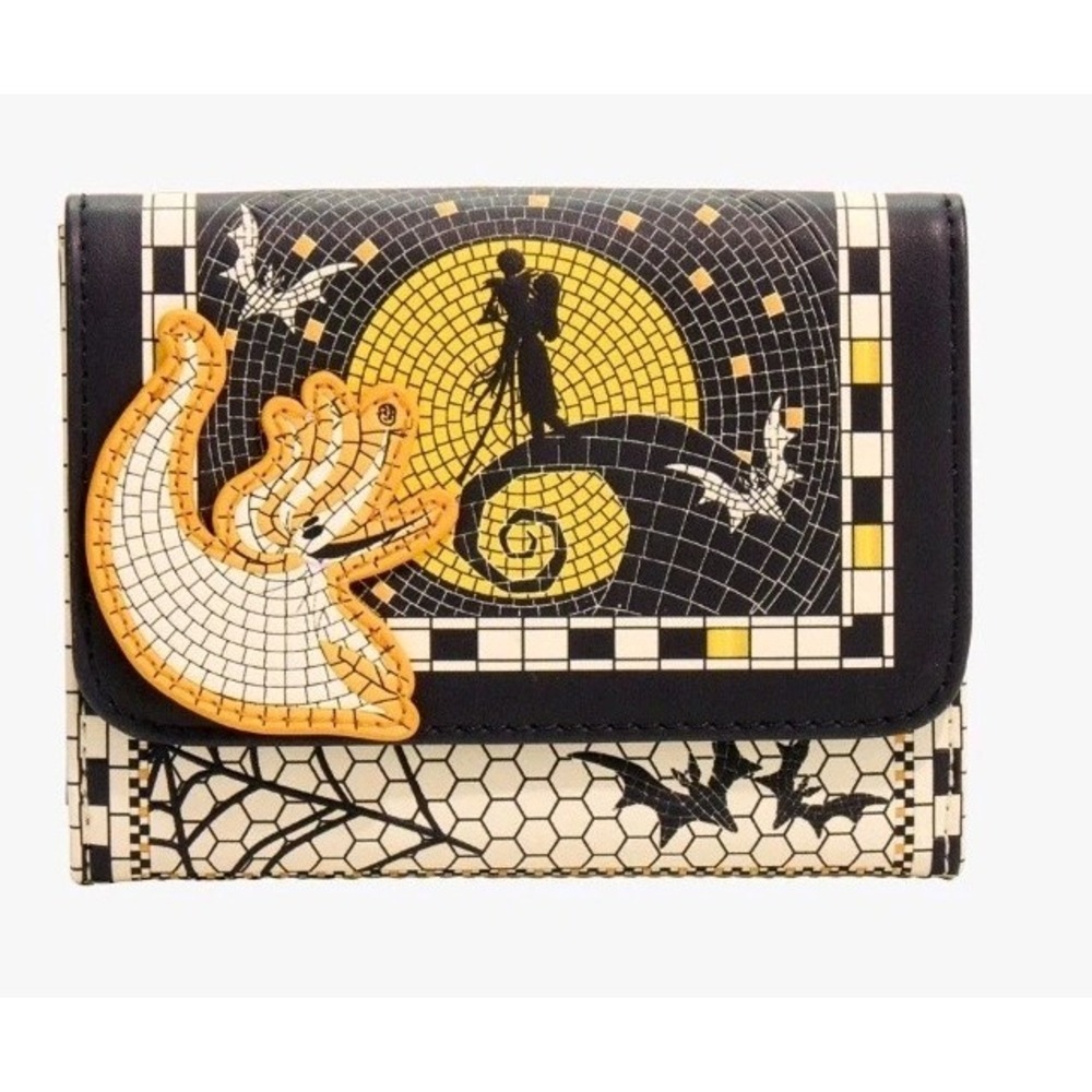 Loungefly Disney Nightmare Before Christmas Mosaic Hill Scene Jack Sally Wallet